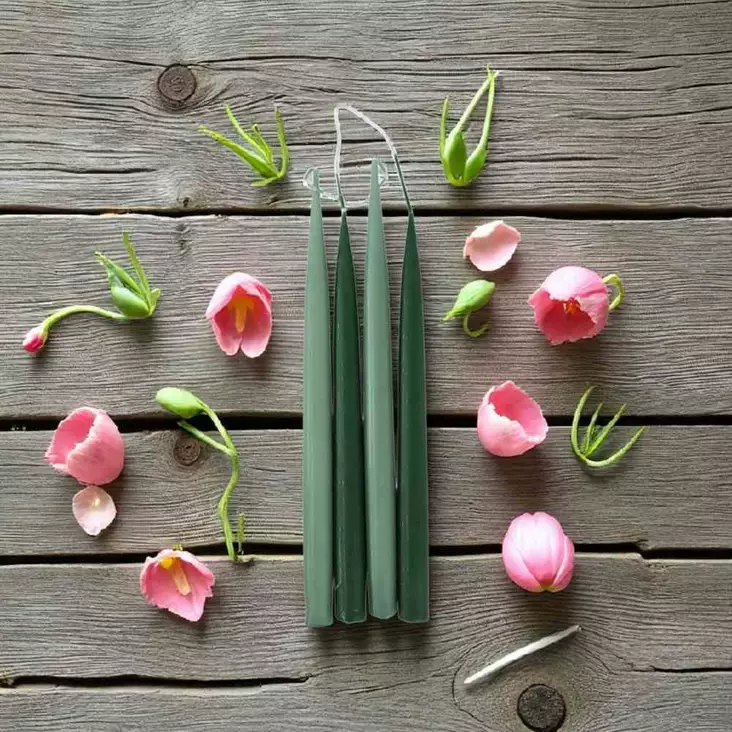 Antiikkikynttilä 30 cm, salvia&havu 2 pr/pkt - Antiikkikynttilät - 14010-3337 - 1