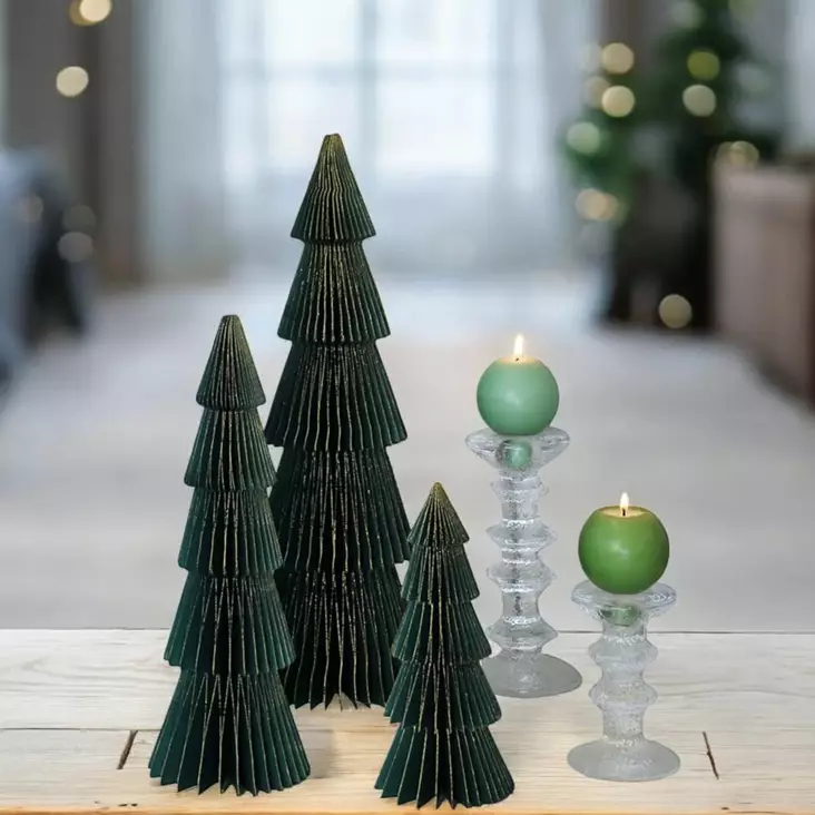 Paperikuusi, tumman vihreä, 20 cm - Joulukoristeet - 881920-17 - 1