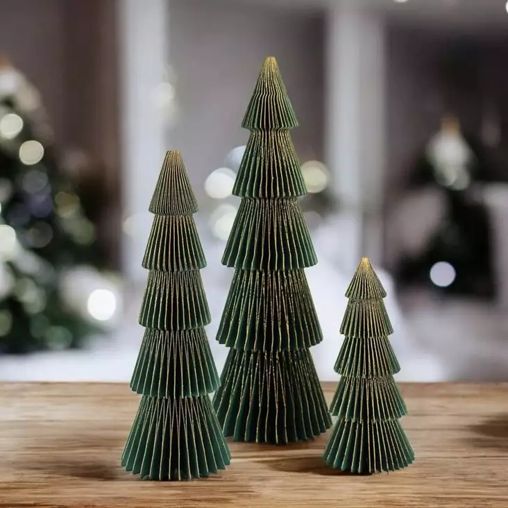 Paperikuusi, tumman vihreä, 40 cm - Joulukoristeet - 881940-17 - 1