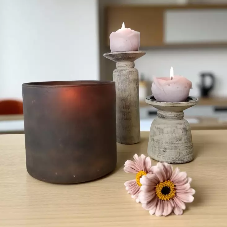 Sylinteri vaasi lasi, ruoste - Lasilyhdyt ja hurrikaanit - 3998797 - 1