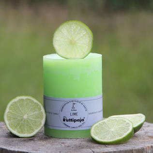 Läpivärjätty tuoksukynttilä 10cm, Lime - Tuoksukynttilät - 2000418 - 2