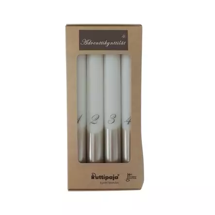 Dip dye Adventti -kruunukynttiläpakkaus, shampanja, 4kpl/pkt - Adventtikynttilät - 19013-ad-28 - 2