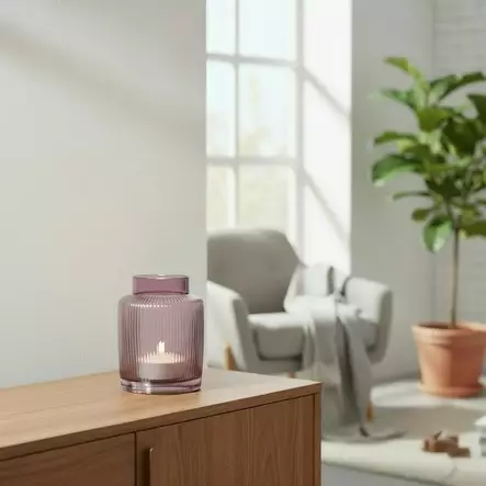 Hylke lasivaasi, violetti 18x15cm - Lasilyhdyt ja hurrikaanit - 39-1144948 - 2