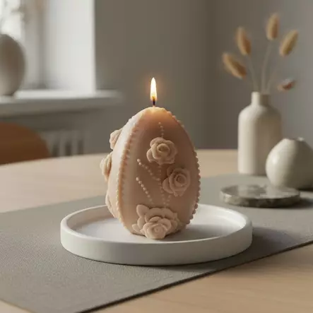 Munakynttilä, soijavaha, puuteri - Soijavahakynttilät - 281401788 - 1