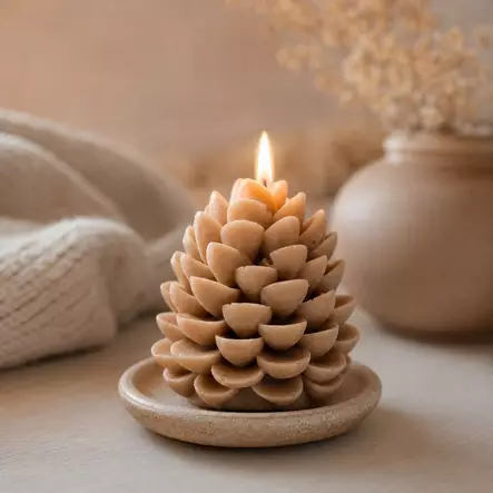 Soijavaha käpykynttilä, beige - Soijavahakynttilät - 2809088 - 1