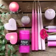 Antiikkikynttilä 30 cm, pinkki - Antiikkikynttilät - 1401038 - 2