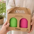 Vekkikynttilä lahjapakkaus, lime ja pinkki - Vekkikynttilät - 792014-36-38 - 1