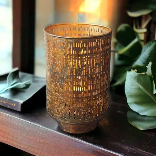 Harmony lyhty antiikkikulta 16x23,5cm - Lasilyhdyt ja hurrikaanit - 409027-1111248 - 1