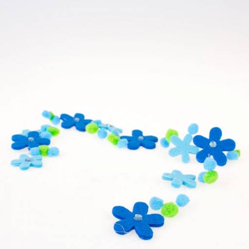 Huopakukkaköynnös 120 cm sin/turkoosi - Pakettikoristeet - 352059-608 - 1