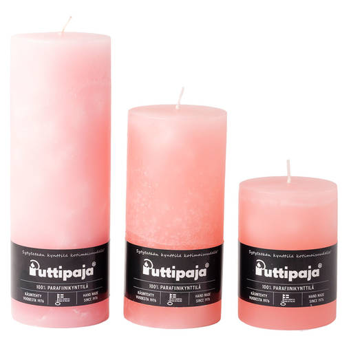Läpivärjätty pöytäkynttilä, vaaleanpunainen - Yksiväriset pöytäkynttilät - 1570408 - 1