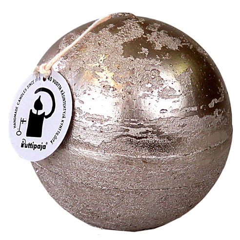 Metallihohtopallo 10 cm, shampanja - Metallihohtokynttilät - 1950428 - 1