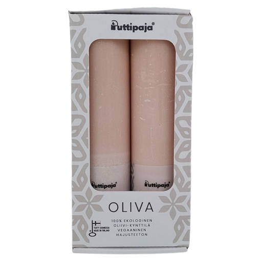 Oliva lahjapakkaus 5x20 cm, puuteri - Oliva-oliivikynttilät - 7921105-2828 - 1