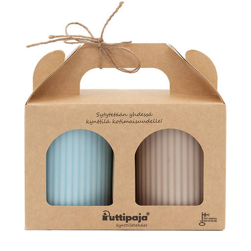 Vekkikynttilä lahjapakkaus, vaaleansininen ja puuteri - Vekkikynttilät - 792014-22-28 - 1