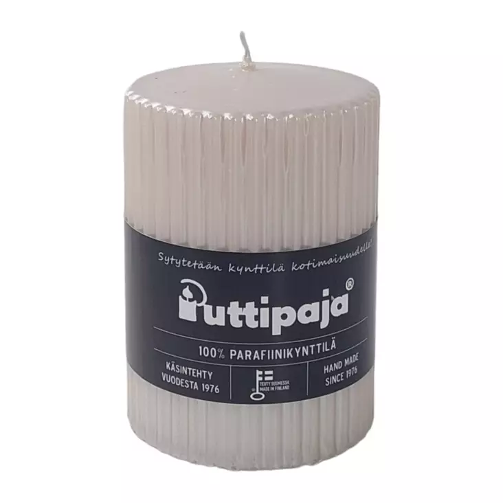 Helmiäishohto kynttilä, 10 cm, puuteri - Metallihohtokynttilät - 19605V128 - 1