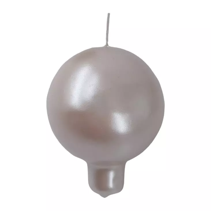 Helmiäishohto pallokynttilä, puuteri, 2 kpl/pkt - Metallihohtokynttilät - 19020128 - 1