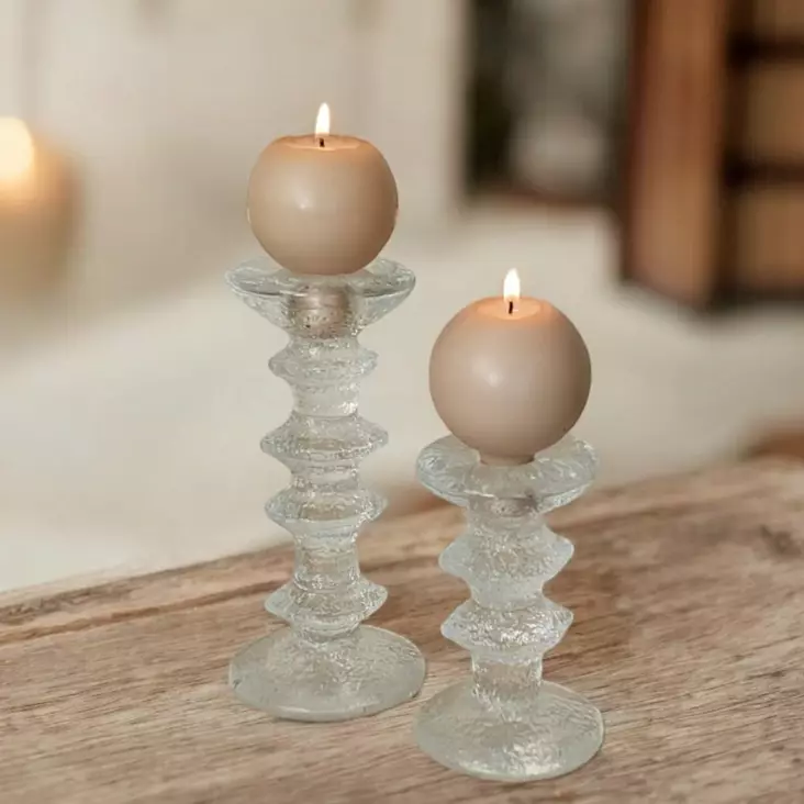 Jalallinen pallokynttilä, puuteri, 2 kpl/pkt - Pallokynttilät - 1402028 - 1