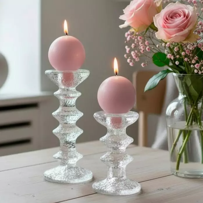 Jalallinen pallokynttilä, vaaleanpunainen, 2 kpl/pkt - Pallokynttilät - 1402008 - 1