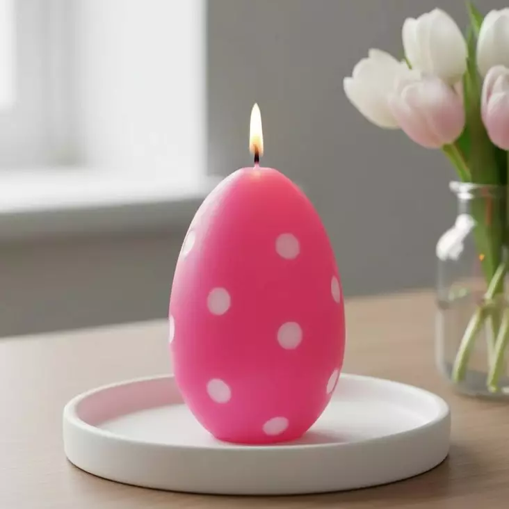 Munakynttilä, pinkki - Pääsiäiskynttilät - 14017P38 - 1