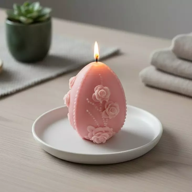 Munakynttilä, soijavaha, vaaleanpunainen - Soijavahakynttilät - 281401708 - 1