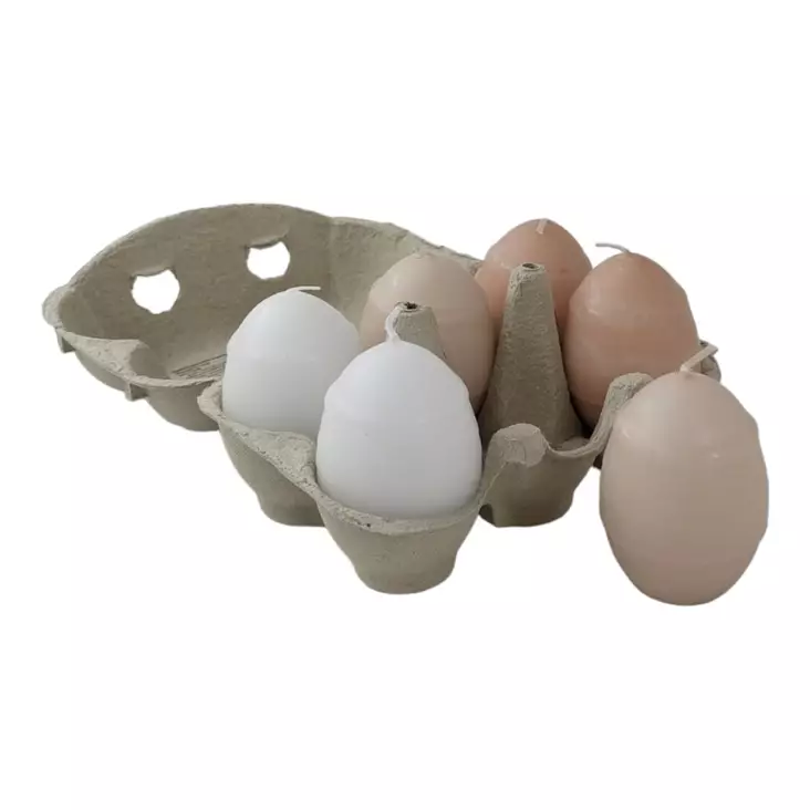 Munakynttilät, 6 kpl, puuteri lajitelma - Muotokynttilät - 14016-6-28 - 2