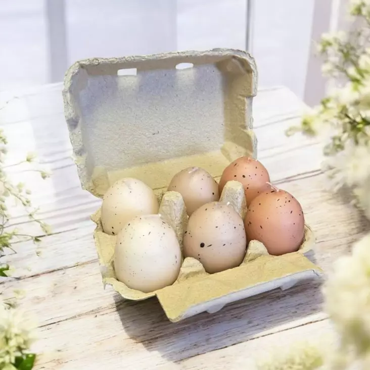 Munakynttilät, 6 kpl, Puuterilajitelma - Pääsiäiskynttilät - 14016MR-6-28 - 1