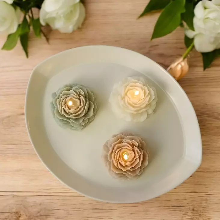 Oliivivaha Pioni-kynttilät 3 kpl - Oliva-oliivikynttilät - 27065-170288 - 1