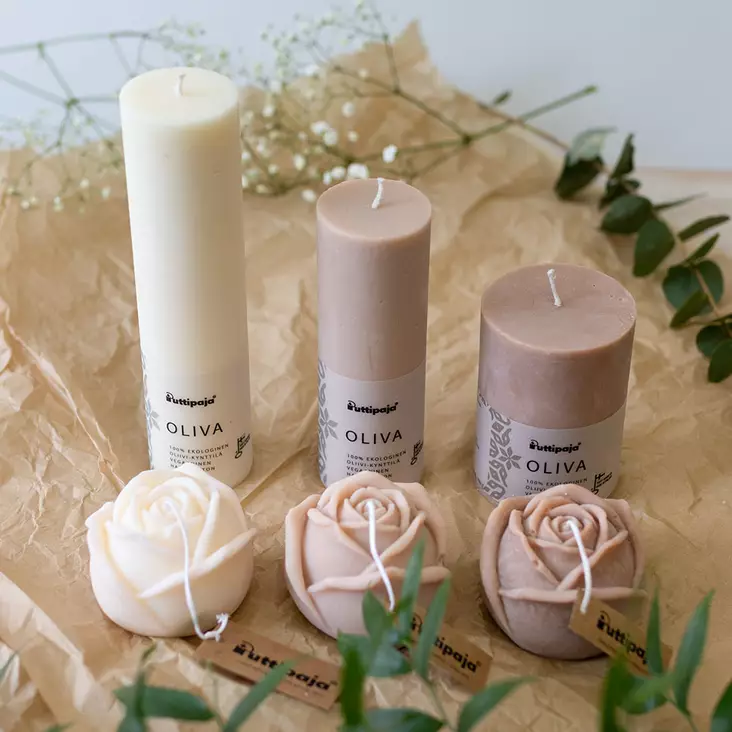 Oliva oliivivahakynttilä, beige - Oliva-oliivikynttilät - 2710588 - 1