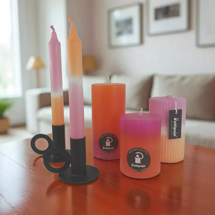 Raitakynttilä tikkari, oranssi - Raidalliset pöytäkynttilät - 16704-ti-1038 - 1