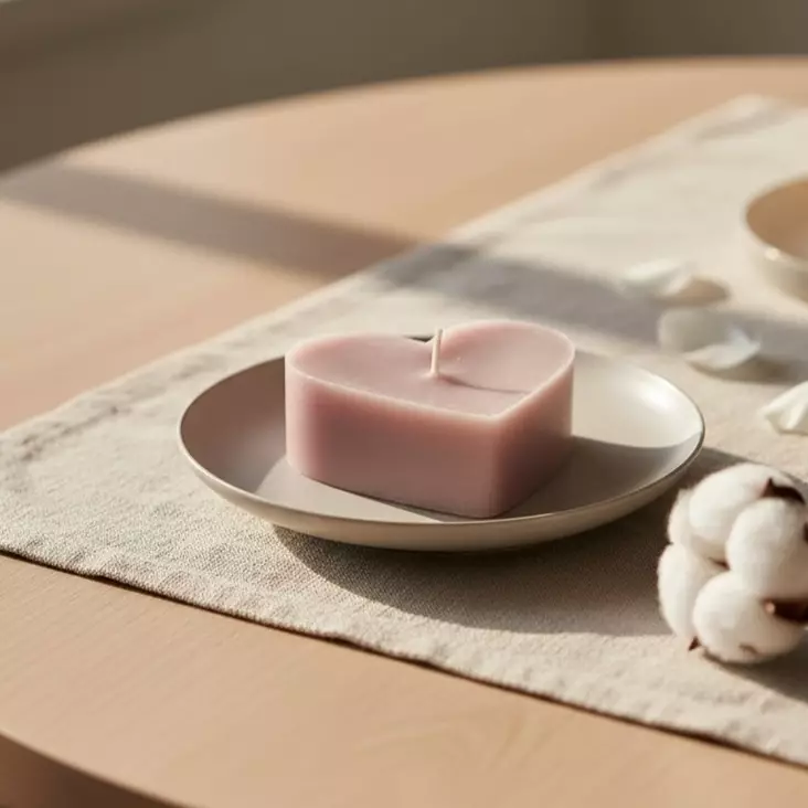 Sydänkynttilä pieni, vaaleanpunainen soijavaha - Soijavahakynttilät - 2816007-08 - 1