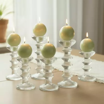 Helmiäishohto pallokynttilä, lehmus, 2 kpl/pkt - Metallihohtokynttilät - 1902009 - 1