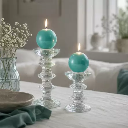 Helmiäishohto pallokynttilä, turkoosi 2 kpl/pkt - Metallihohtokynttilät - 1902019 - 1