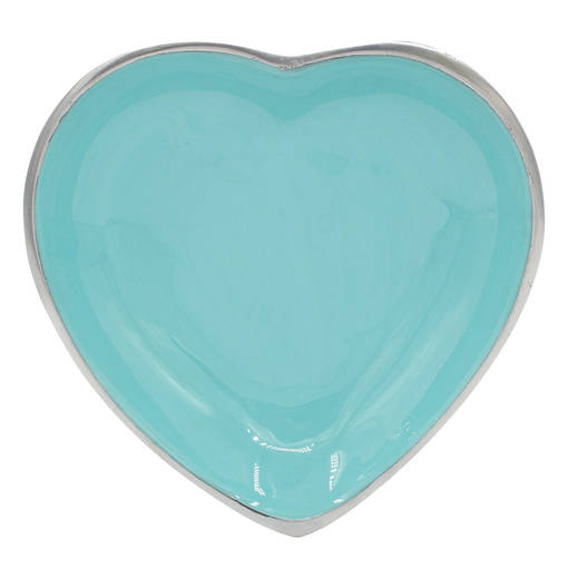 Alumiininen sydänalunen 14 cm, turkoosi - Metalliset kynttilänaluset - 40272-19 - 1