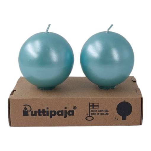 Helmiäishohto pallokynttilä, turkoosi 2 kpl/pkt - Metallihohtokynttilät - 1902019 - 1