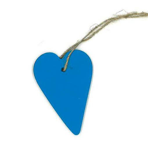 Puinen sydän 5,5 cm: taivaansininen - Pakettikoristeet - 542169-19 - 1