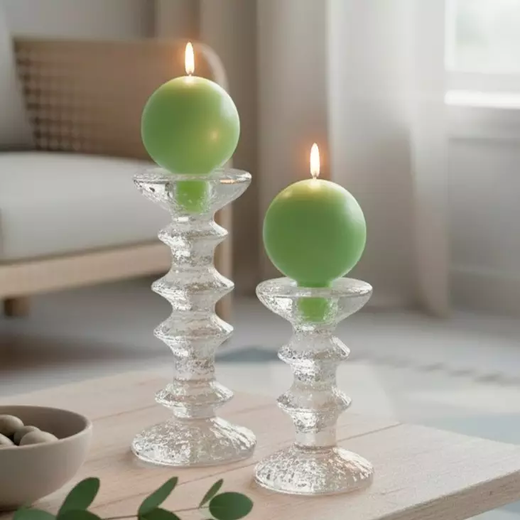 Jalallinen pallokynttilä, lehmus, 2 kpl/pkt - Pallokynttilät - 1402009 - 1