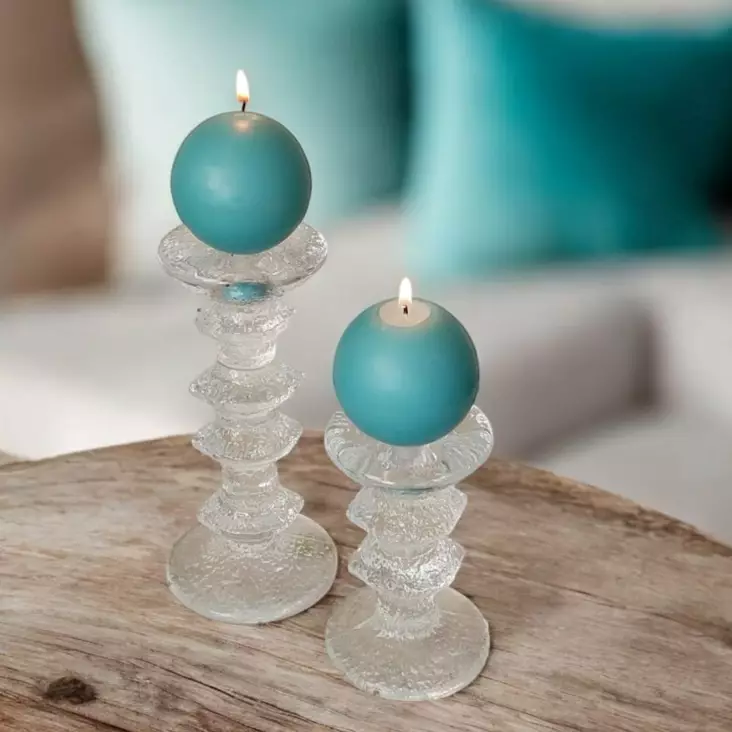 Jalallinen pallokynttilä, turkoosi, 2 kpl/pkt - Pallokynttilät - 1402019 - 1