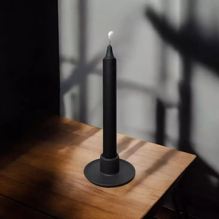 Pyöreä kynttilänjalka, mattamusta - Kynttilänjalat kruunukynttilöille - 406699 - 1