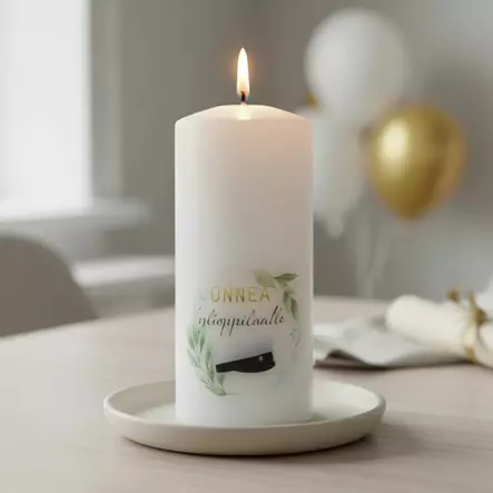 Onnittelukynttilä "Ylioppilaslakki", 6x14 cm - Ylioppilaskynttilät - 2711215YOLa - 1