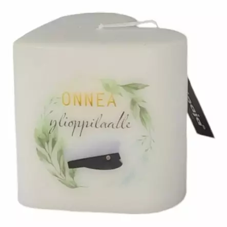 Onnittelusydänkynttilä "Ylioppilaslakki", 8 cm - Ylioppilaskynttilät - 2714108YOLa - 2