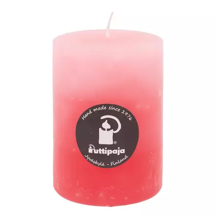 Raitakynttilä Mansikka 10 cm - Raidalliset pöytäkynttilät - 1670408ma - 2