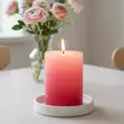 Raitakynttilä Mansikka 10 cm - Raidalliset pöytäkynttilät - 1670408ma - 1