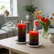 Raitakynttilä Sadonkorjuu 10 cm - Raidalliset pöytäkynttilät - 1670455SA - 4