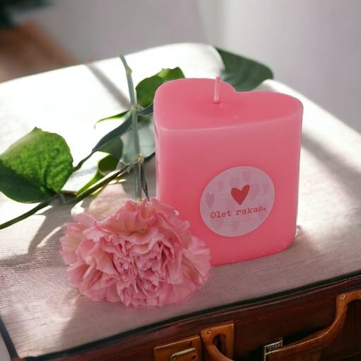 Sydänkynttilä ystävälle, olet rakas, raparperi - Sydänkynttilät - 1410807ra - 1