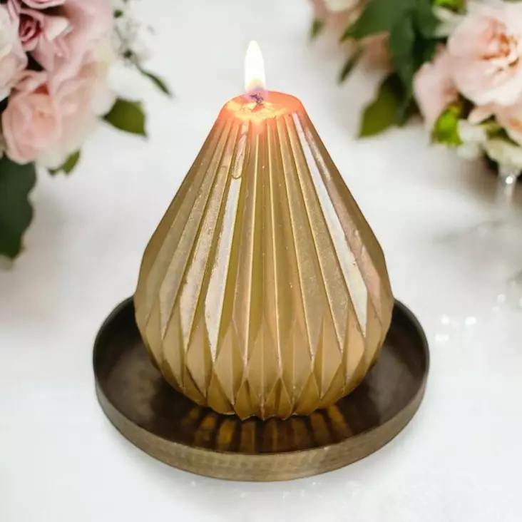 Pyöreä, pieni messinki alusta sentin reunalla - Metalliset kynttilänaluset - 4098647A - 1