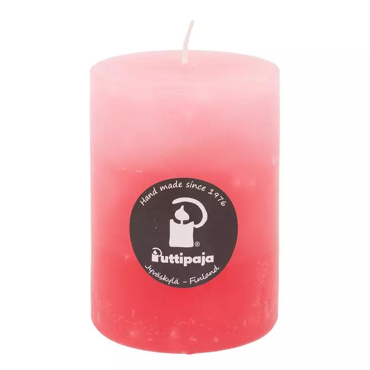 Raitakynttilä Mansikka 10 cm - Raidalliset pöytäkynttilät - 1670408ma - 1