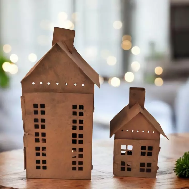 Talo ovella tuikkukynttilälle, ruoste, pieni - Lyhdyt - 3995848A - 1