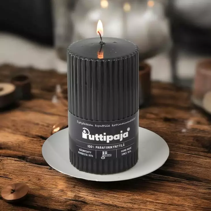 Pyöreä, pieni metallinen kynttilänalunen, valkoinen - Kynttilälautaset - 4099108C - 1