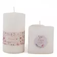 Sydänkynttilä kukka-aiheisella tarralla, kerma - Sydänkynttilät - 1410802KE - 2