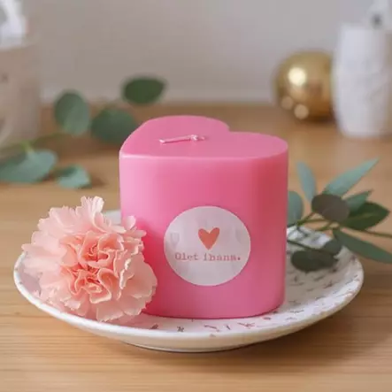 Sydänkynttilä "Olet ihana." pinkki - Onnittelukynttilät - 1410838ih - 1