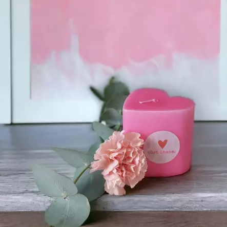 Sydänkynttilä "Olet ihana." pinkki - Onnittelukynttilät - 1410838ih - 2